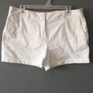 LOFT white eyelet shorts